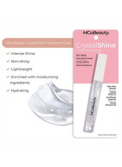 MCoBeauty Crystal Shine Treatment Lip Gloss - Non-Sticky, Long-Lasting Formula - Intense Moisture - Vegan - Clear  - Image 5