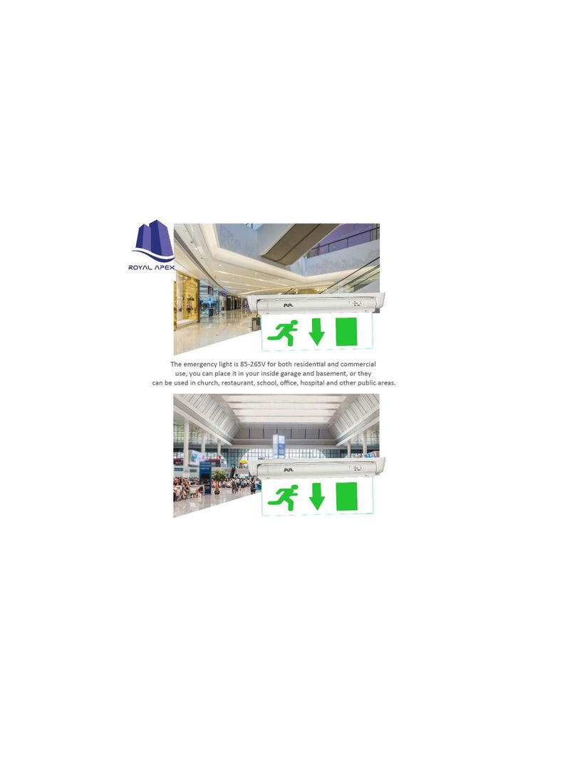 RR Exit Green Sign in Clear Light Board 230V with Battery Backup (Exit Down) - Image 2