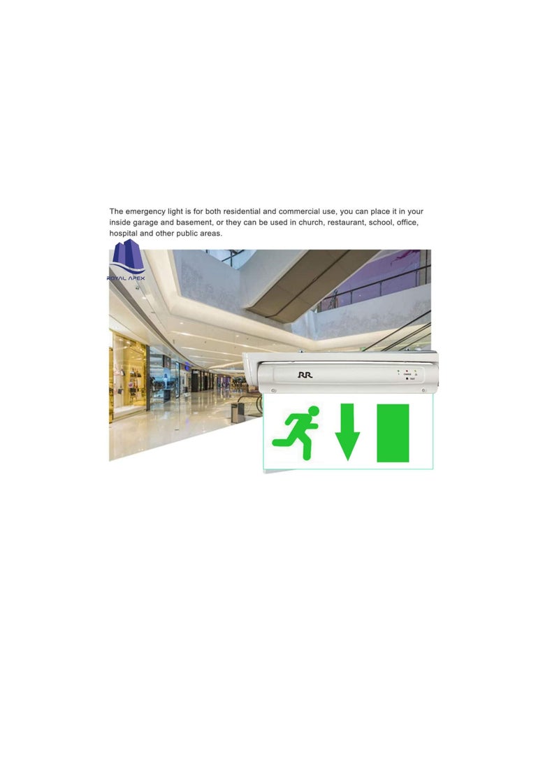 RR Exit Green Sign in Clear Light Board 230V with Battery Backup (Exit Down) - Image 3