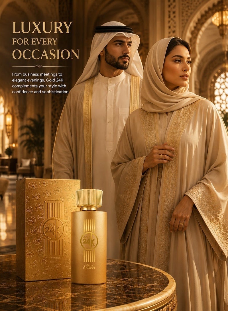 Nabeel Gold 24K Eau De Parfum 100 ML Luxurious Long-Lasting Arabian Perfume for Men and Women - Image 5