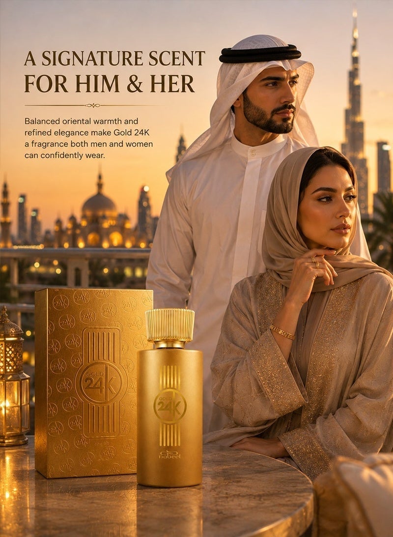 Nabeel Gold 24K Eau De Parfum 100 ML Luxurious Long-Lasting Arabian Perfume for Men and Women - Image 3