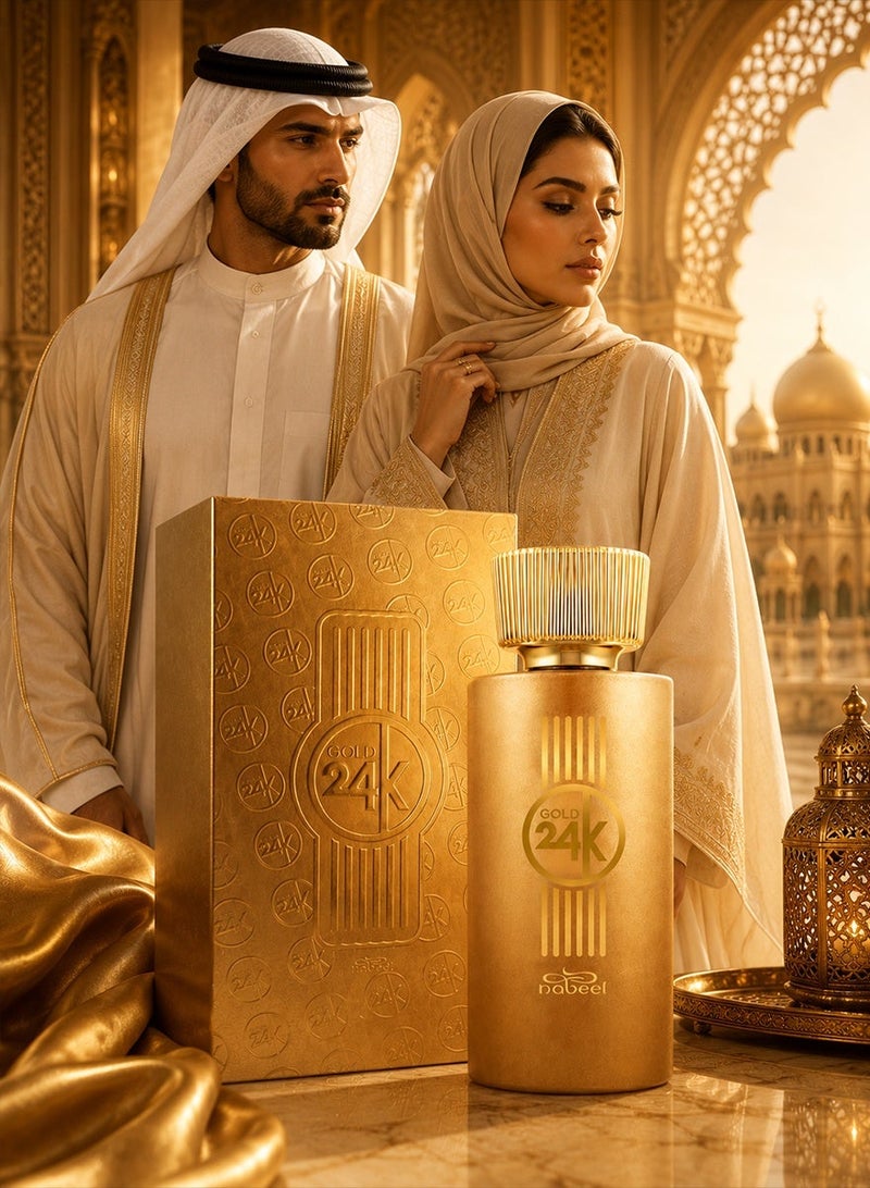 Nabeel Gold 24K Eau De Parfum 100 ML Luxurious Long-Lasting Arabian Perfume for Men and Women - Image 1