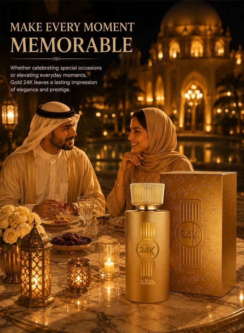 Nabeel Gold 24K Eau De Parfum 100 ML Luxurious Long-Lasting Arabian Perfume for Men and Women - Image 4
