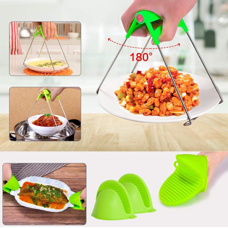 MIBOTE 98 Pcs Accessories Set for Instant Pot 5,6,8 Qt, 2 Steamer Baskets, Springform Pan, Egg Steamer Rack, Egg Bites Mold, Kitchen Tong, Silicone Pad, Oven Mitts, Cheat Sheet Magnet, and etc - Image 5