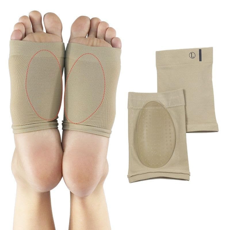 WEPTIX® Flat Foot Arch Support for Men & Women | Medial Arch Support for Flat Feet Correction Sleeve with Cushion | Plantar Fasciitis Leg Foot Pain Relief Product | Free Size | For Orthopaedic Shoes Slippers Arch Socks ( Support) - Image 4