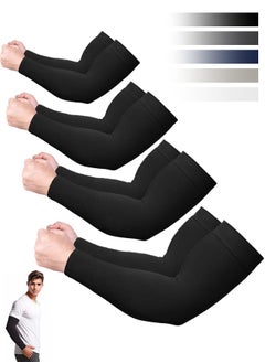 Tersely 4-Pack Arm Sleeves for Women Men Youth|UPF 50 Arm Warmers UV Sun Protection Arm Cooling Sleeves, One Size Sun Protection Arm Sleeve Cover Tattoo  - Image 1