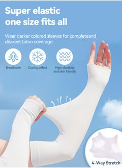 Tersely 4-Pack Arm Sleeves for Women Men Youth|UPF 50 Arm Warmers UV Sun Protection Arm Cooling Sleeves, One Size Sun Protection Arm Sleeve Cover Tattoo  - Image 4