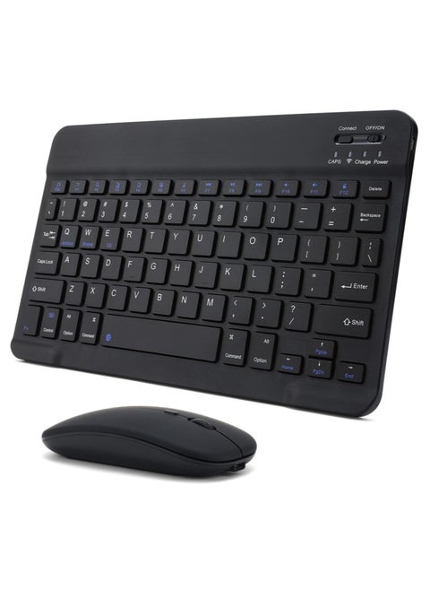 Rechargeable Bluetooth Keyboard and Mouse Combo Ultra-Slim Portable Compact Wireless Mouse Keyboard Set for Android Windows Tablet Cell Phone iPhone iPad Pro Air Mini, iPad OS/iOS 13 and above