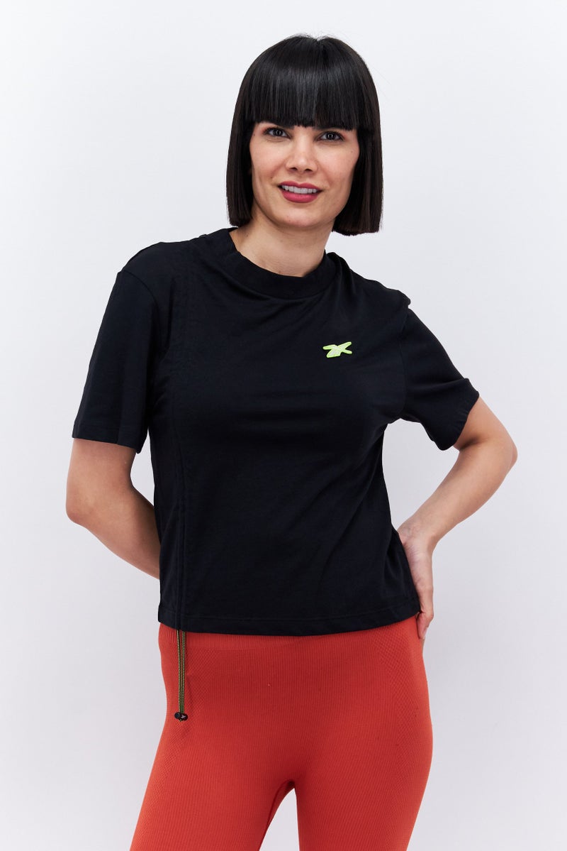 Reebok Women Sportswear Fit Short Sleeves Training Top, Black - Image 1