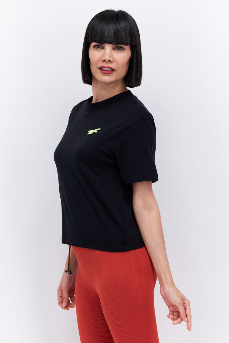 Reebok Women Sportswear Fit Short Sleeves Training Top, Black - Image 4