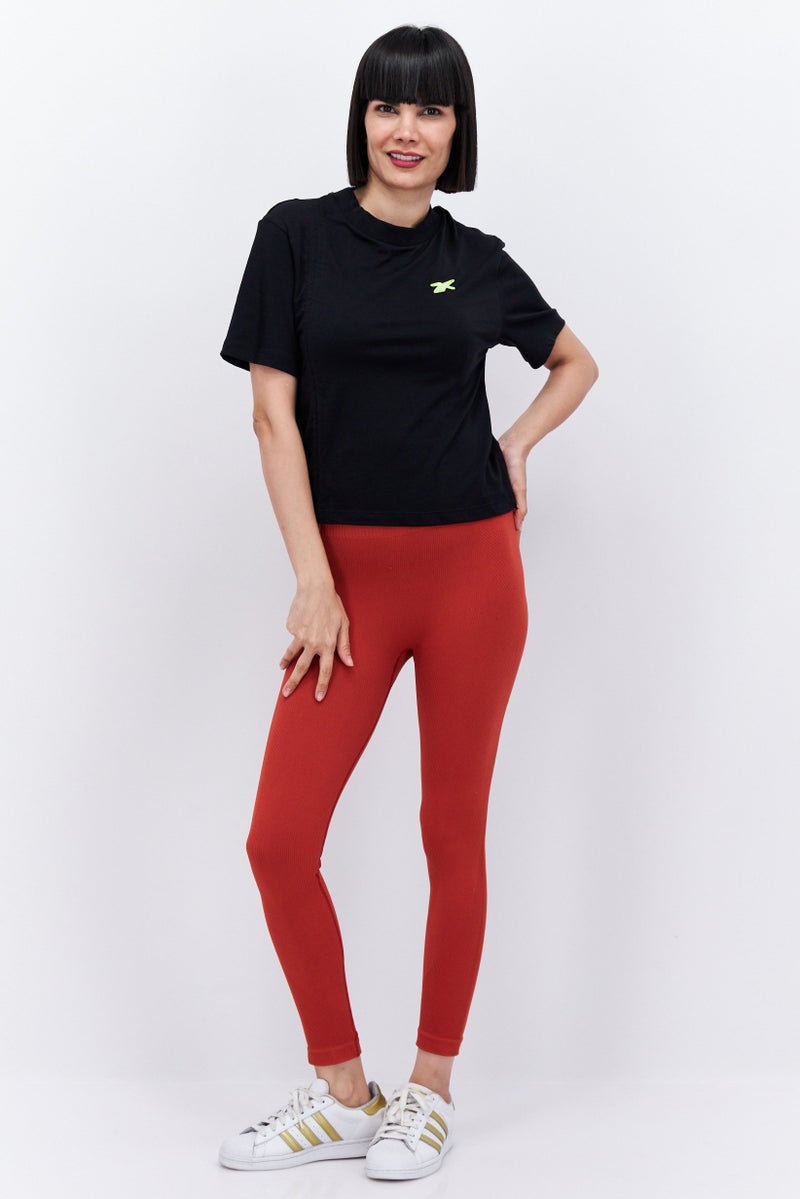 Reebok Women Sportswear Fit Short Sleeves Training Top, Black - Image 3