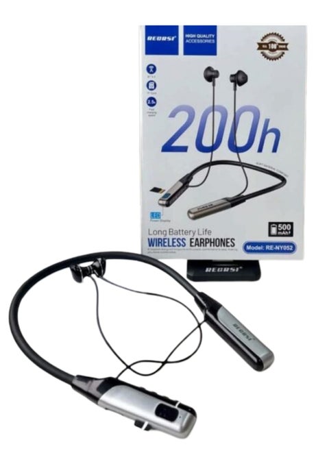 Wireless Bluetooth Headphones Earphone Bluetooth Wireless Neckband Flexible in-Ear Headphones Headset with Mic, Extra Deep Bass Hands-Free Call/Music, Sports Earbuds, Sweat Proof (Black) support Bluetooth and Plug-in Card modes to Enjoy Music anytime and anywhere