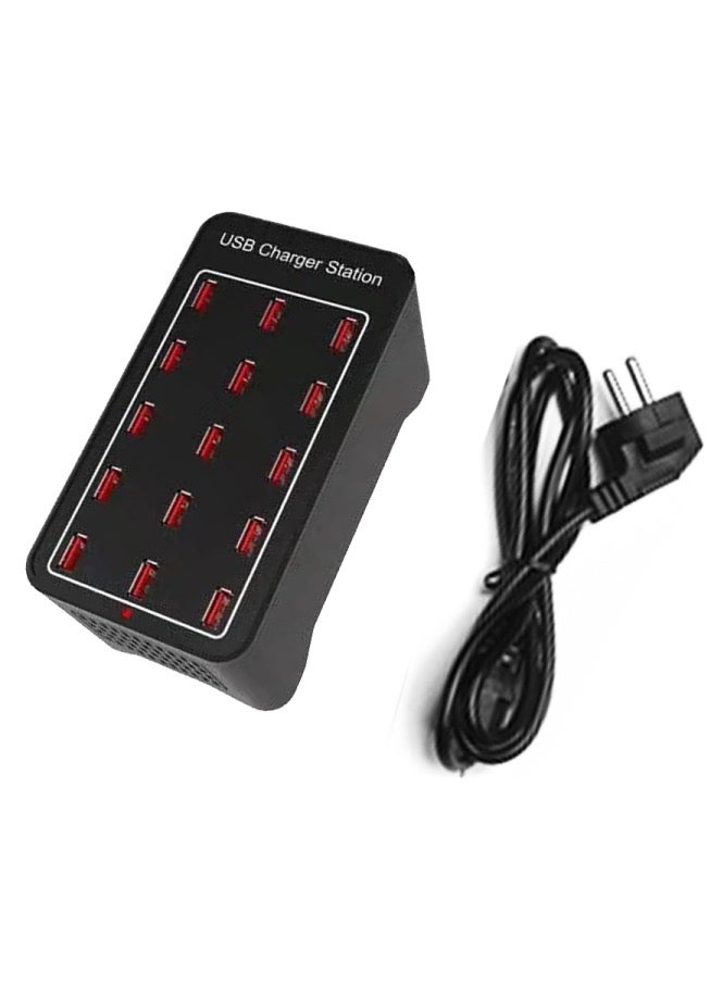 محطة شحن ذكية XLD-A7 بقوة 100 واط مع 15 منفذ USB، شاحن سريع، جهد AC 100-240V، قابس المملكة المتحدة - Image 2