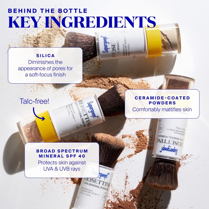 Supergoop! (Re) setting Mineral Powder, Deep - 0.15 oz - Makeup Setting Powder + Broad Spectrum SPF 35 PA+++ Sunscreen - With Ceramides, Olive Glycerides & Coated Silica Spheres - Image 5