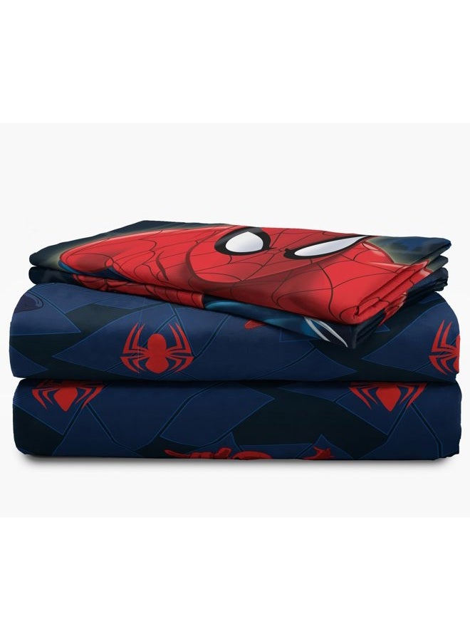 Jay Franco Spiderman Saving The Day 4 Piece Full Sheet Set (Offical Marvel Product), Blue - Image 5