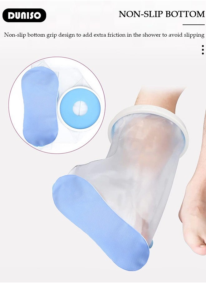 DUNISO Waterproof Foot Cover with Non-Slip Bottom, Cast Covers for Shower Adult Foot, Waterproof Foot Cast Wound Cover Protector for Shower Bath, Soft Comfortable Watertight Seal to Keep Wounds Dry, Bathing  - Image 2
