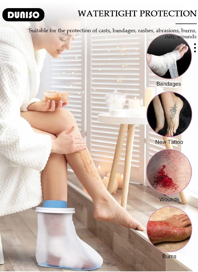 DUNISO Waterproof Foot Cover with Non-Slip Bottom, Cast Covers for Shower Adult Foot, Waterproof Foot Cast Wound Cover Protector for Shower Bath, Soft Comfortable Watertight Seal to Keep Wounds Dry, Bathing  - Image 3