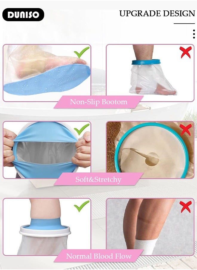 DUNISO Waterproof Foot Cover with Non-Slip Bottom, Cast Covers for Shower Adult Foot, Waterproof Foot Cast Wound Cover Protector for Shower Bath, Soft Comfortable Watertight Seal to Keep Wounds Dry, Bathing  - Image 5