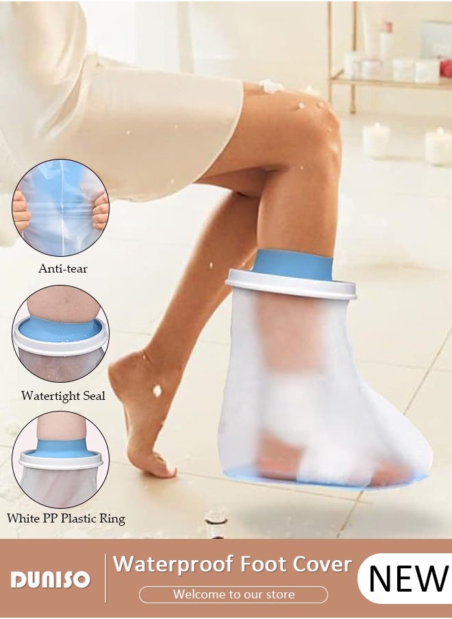 DUNISO Waterproof Foot Cover with Non-Slip Bottom, Cast Covers for Shower Adult Foot, Waterproof Foot Cast Wound Cover Protector for Shower Bath, Soft Comfortable Watertight Seal to Keep Wounds Dry, Bathing  - Image 1