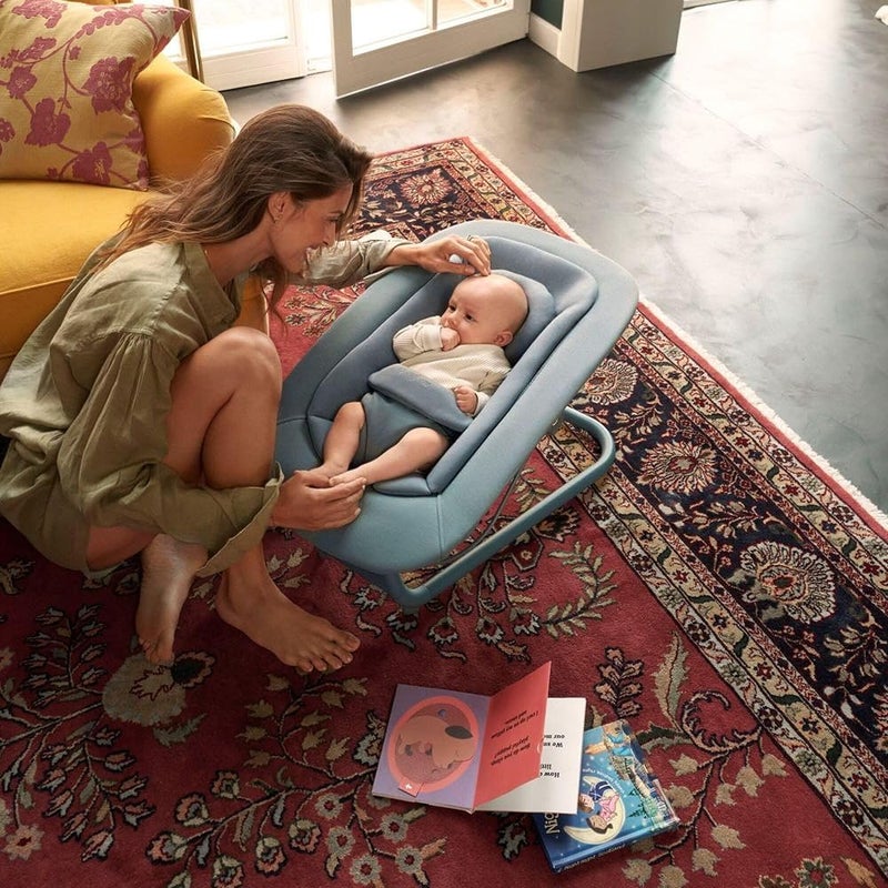CYBEX Gold Lemo Baby Bouncer, Suede Grey, From Birth to 3 Years Up to 15 kg, Polyester With Cotton Inlay, Adjustable Backrest, Self-Bouncing, Removable Harness - Image 2