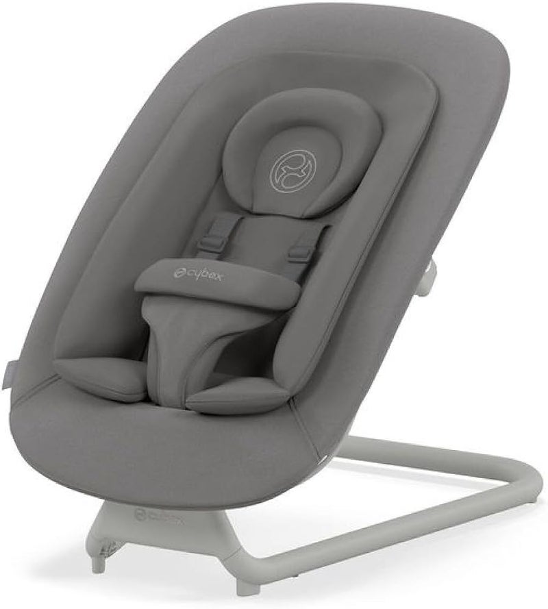 CYBEX Gold Lemo Baby Bouncer, Suede Grey, From Birth to 3 Years Up to 15 kg, Polyester With Cotton Inlay, Adjustable Backrest, Self-Bouncing, Removable Harness - Image 1