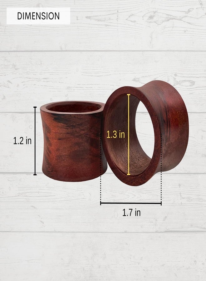 ILOT Wooden Napkin Rings Set of 12 Handmade Napking Holders for Dining Tableware, Thanksgiving, Party, Table Décor (Concave) - Image 3