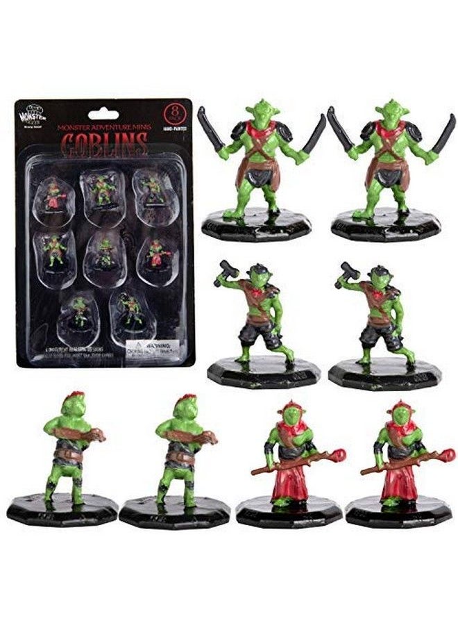 Monster Protectors - 8 Painted Fantasy Goblin Mini Figures All Unique Designs 1" Hexsized Compatible With Dnd Dungeons And Dragons & Pathfinder And All Rpg Tabletop Games - Image 1