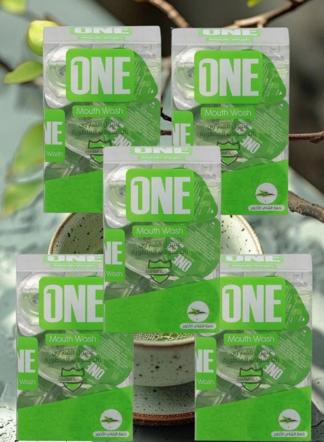 وان 5 قطع غسول للفم بنكهة الشاي الأخضر 20 كبسولة 15مل - Image 1
