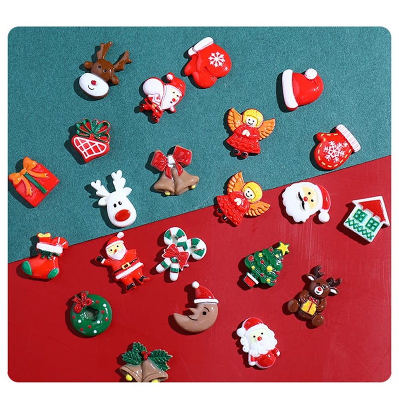 ZJDL 200pcs Christmas Resin Charms for Crafts, Christmas Slime Flatback Charmsï¼ŒOrnament Scrapbooking DIY Crafts, Miniature Ornaments for Christmas Embellishments, Craft Supplies Mini Christmas Decorations - Image 5