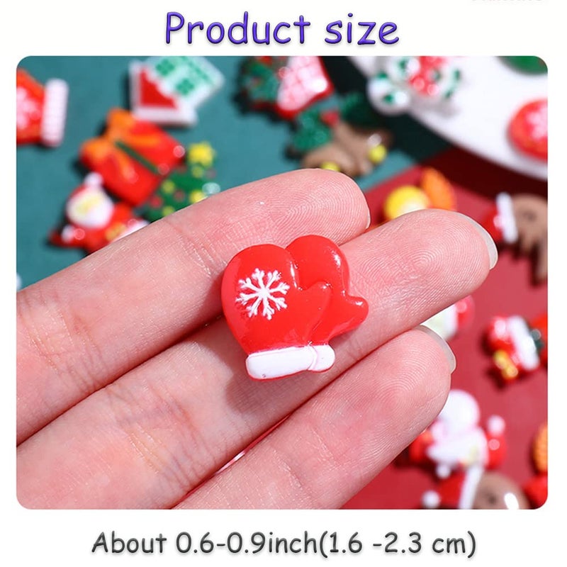 ZJDL 200pcs Christmas Resin Charms for Crafts, Christmas Slime Flatback Charmsï¼ŒOrnament Scrapbooking DIY Crafts, Miniature Ornaments for Christmas Embellishments, Craft Supplies Mini Christmas Decorations - Image 4