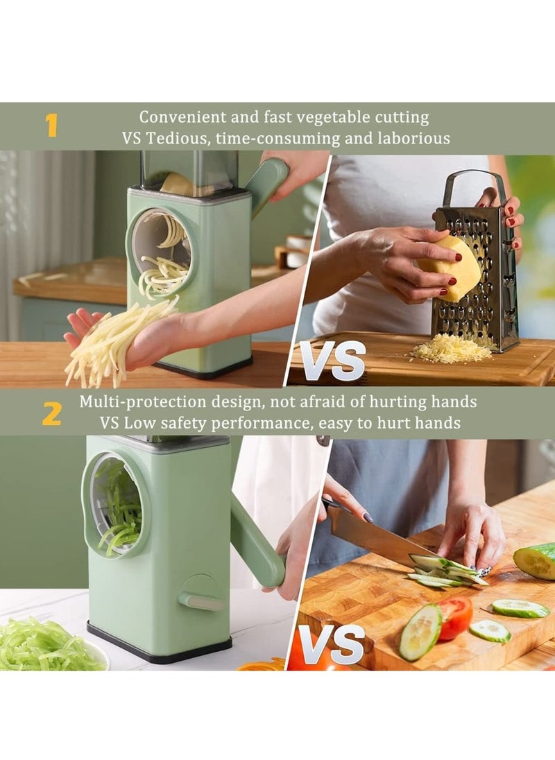 Generic - Multifunctional Vegetable Cutter Cheese Grater with Handle Durable Mandolin Slicer with Suction Base 3 in 1 - Image 1