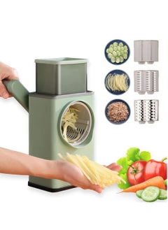 Multifunctional Vegetable Cutter Cheese Grater with Handle Durable Mandolin Slicer with Suction Base 3 in 1