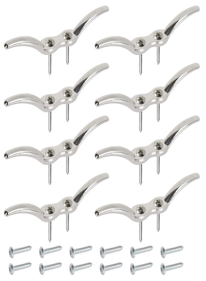 APACALI PCS Metal Rope Cleats Boat Cleat 4-1/2 Inch Boat Flagpole Cleat Hook, Boat Deck Dock Cleats with 16 Mounting Screws for Fixed Rope or Home Decor (Blinds Hook Curtains Sun Shade Ropes) - Image 1