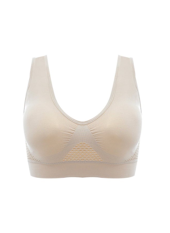 Sports Bra Large Size Hollow Mesh Breathable Hole Yoga Running Fitness Student Girl Underwear Women's Bra