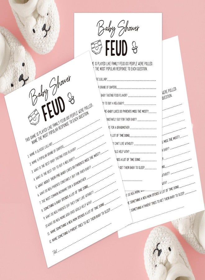Xenseou Family Feud Baby Shower Game -Pack of 30 (Answer Key Included), Fun Baby Shower Games, Baby Shower Trivia, Baby Shower Ideas- FF02, Yellow - Image 4