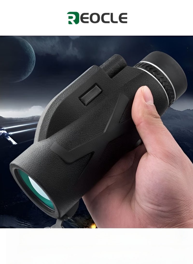 REOCLE Monocular Telescope Outdoor Telescope Single Tube Clip Phone Telescope HD Monocular for Stargazing & Bird Watching & Hunting - Image 1