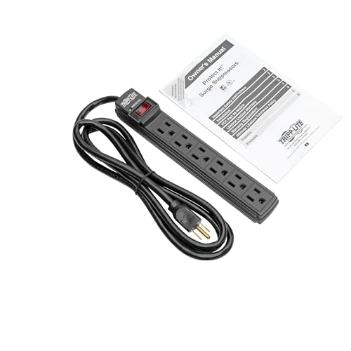 Tripp Lite 6 Outlet Surge Protector Power Strip, 6ft Cord, Black, $10,000 INSURANCE (TLP6B) - Image 5