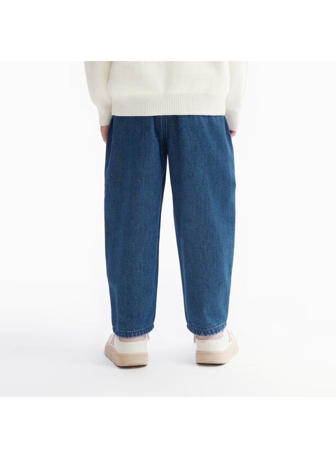 Mqd Kids Girls Denim Jeans Autumn New Sweet Fashion Children's Dad Style Casual Long Pants - Image 3