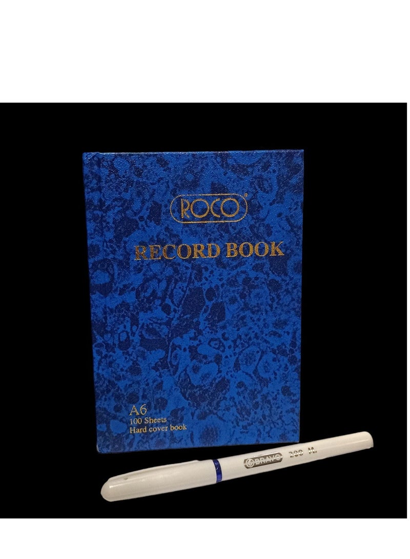 ROCO A6 Hard Cover Notebook Blue Size ( 100mm*150mm )  with Bravo Pen - Image 3