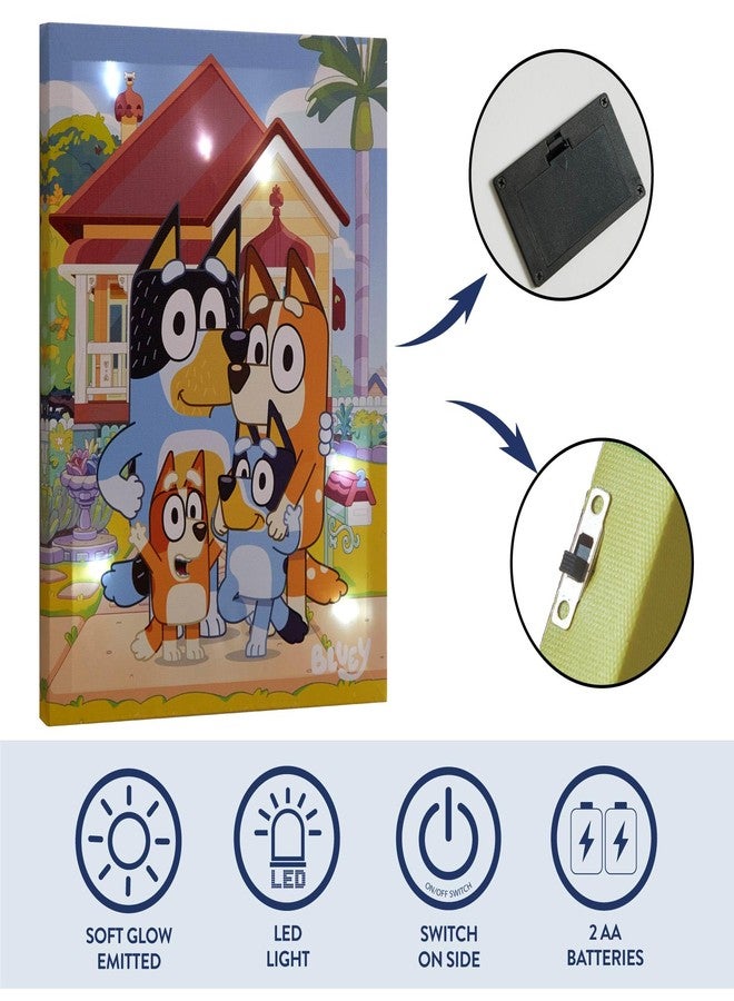 آيديا نوفا لوحة جدارية مضيئة بتقنية LED من Idea Nuova Bluey، مقاس 11.5 بوصة × 15.75 بوصة، ديكور معلق للأطفال، عمل فني مضيء لغرف الأطفال - Image 4