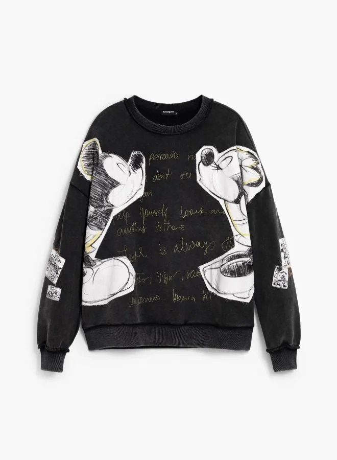 DESIGUAL Multicolour Sweatshirt Mickey y Minnie Mouse for Women | Best Price UAE