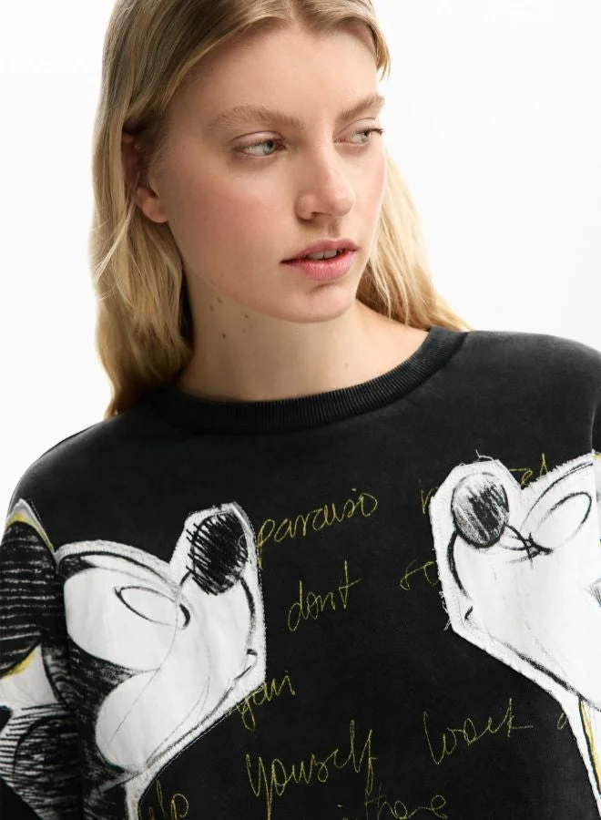 DESIGUAL Multicolour Sweatshirt Mickey y Minnie Mouse for Women | Best Price UAE