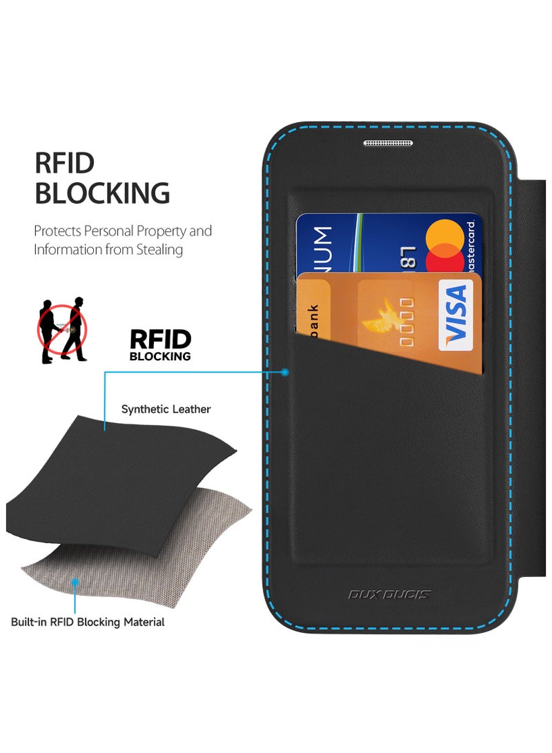 دوكس دوتشيز جراب اسكين اكس برو دوكس دوكيس شفاف مضاد للاصفرار [غطاء خلفي صلب من البولي كربونات ومن السيلكون ] يدعم الشحن اللاسلكي المغناطيسي جراب فليب وش وضهر واقٍ مقاوم للصدمات متوافق مع    IPhone 17 Pro Max  (أسود) - Image 3