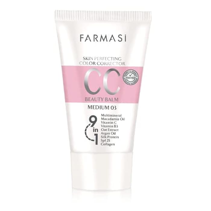 FARMASi CC Color Control Cream, Natural and Flawless Finish, Enriched Formula with Multimineral & Spf 25+, All-Day Hold, All Skin Types, 1.7 fl. oz, Medium - Image 1