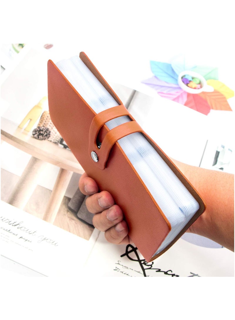 Excefore حامل بطاقات الائتمان، منظم بطاقات العمل، واقي بطاقات الائتمان مع 96 فتحة بطاقة، حامل بطاقات العمل لحماية بطاقاتك المختلفة من الفقدان أو التلف (بني) - Image 4