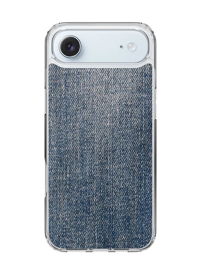 Stylizedd Classic Clear MagSafe Case for iPhone 17 Air , Hybrid Soft Case Flexible Edges Anti Drop TPU PC Gel Thin Transparent Cover [ Designed for iPhone 17 Air ] - Dark Denim Print