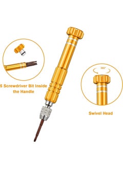 Y&D 18 Pcs Mini Screwdriver Set, 5-in-1 Multifunctional Slotted and Professional Precision Tiny Set for Eyeglass, Sunglass, Watch, Jewelry, Computer Repair Tool Kit, 3 colors  - Image 4