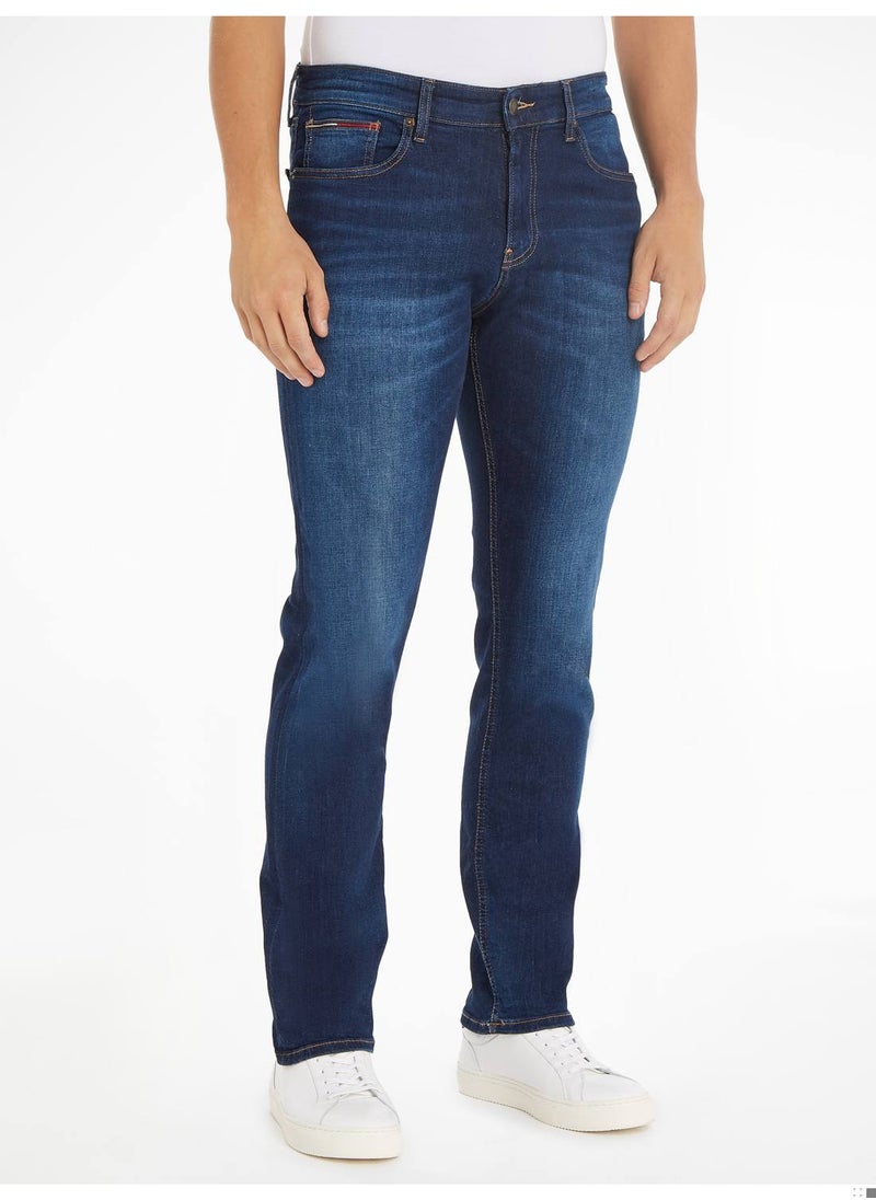TOMMY HILFIGER - Men's Ryan Relaxed Fit Faded Jeans, Navy - Image 1