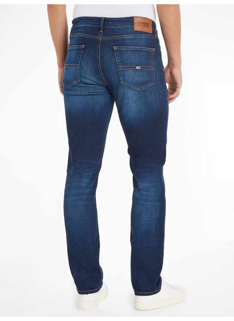 TOMMY HILFIGER - Men's Ryan Relaxed Fit Faded Jeans, Navy - Image 1