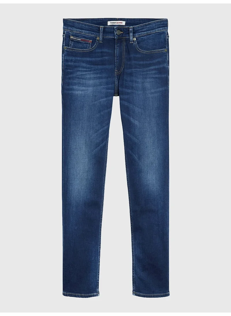 Tommy Jeans Aspen Dark Blue Stretch Ryan Straight Slim Fit Faded Jeans for Men | Best Price UAE